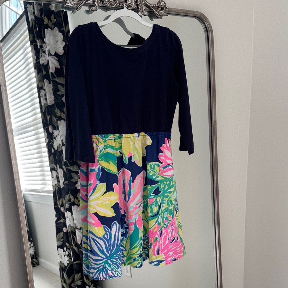 Lilly Pulitzer Navy and Vibrant Floral Kids Dress